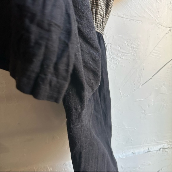 90s Vintage Linen Blend Jumpsuit with Button Up Top and Wide Leg Trousers Size 6 - Picture 12 of 14